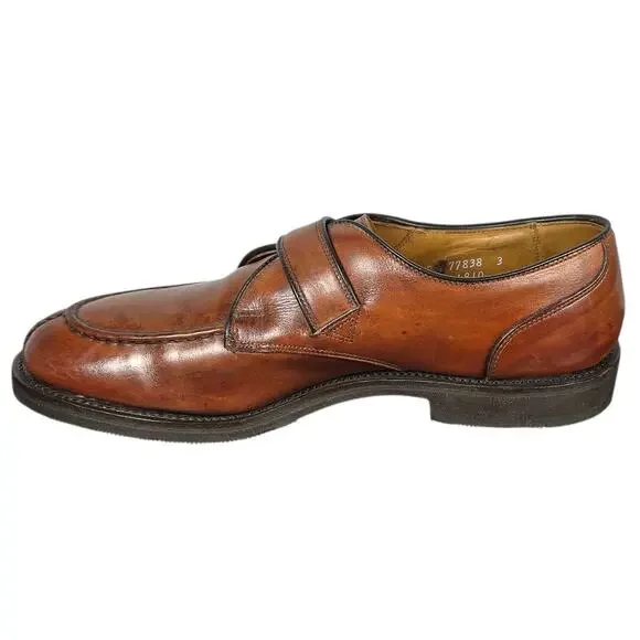 Allen Edmonds Cornell Monk Strap Shoes Mens 8.5 Narrow Split Toe Brown Leather Oxfords & Derbys